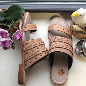 MADE Slip on Sandal with Gold and Braid Details
